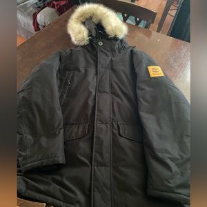 XL Black Timberland Mens Parka